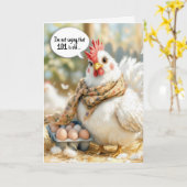 101st Birthday Hen With Eggs in Carton カード (黄色い花)