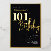 101st Birthday Invitation Modern Gold Foil 箔招待状 (正面)