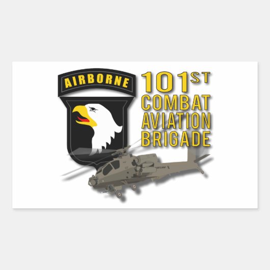 101st CAB - Apache 長方形シール (正面)