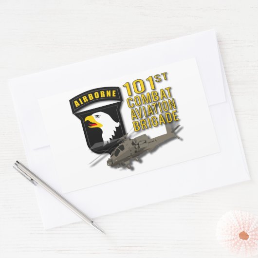 101st CAB - Apache 長方形シール (封筒)