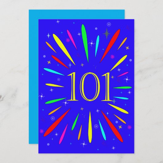 101th誕生日パーティーの招待状の爆発 招待状 (正面/裏面)