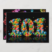 101th誕生日パーティー、泡とボール 招待状 (正面/裏面)