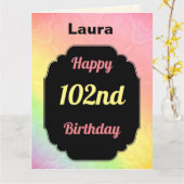 102かわいらしパーソナライズされた誕生日 カード (黄色い花)