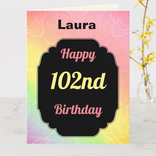 102かわいらしパーソナライズされた誕生日 カード (黄色い花)