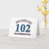 102の誕生日のデザインのおもしろいな素晴らしい カード (黄色い花)