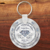 102パーソナライズされた番目の誕生日は彼女に好意を持ち キーホルダー (正面)