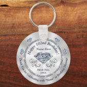 102パーソナライズされた番目の誕生日は彼女に好意を持ち キーホルダー (裏面)