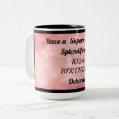 102パーソナライズされた番誕生日マグカップ ツートーンマグカップ (正面左)