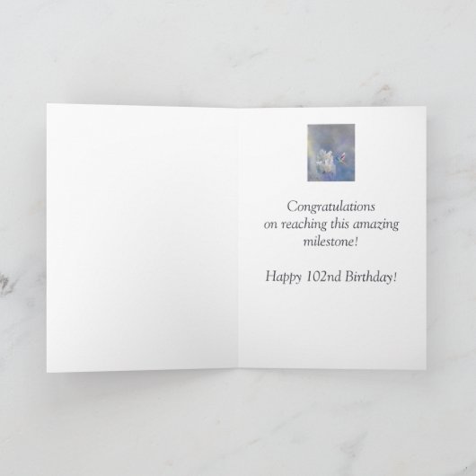 102マイルストーン誕生日ガーデンハチドリフラワーズ カード (内部)