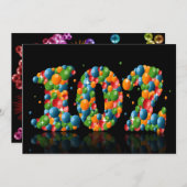 102回目の誕生日パーティー、バブルとボール 招待状 (正面/裏面)