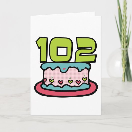 102歳お誕生日ケーキ カード (正面)
