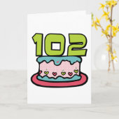 102歳お誕生日ケーキ カード (黄色い花)