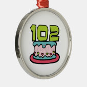 102歳お誕生日ケーキ メタルオーナメント (右)