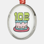 102歳お誕生日ケーキ メタルオーナメント (左)