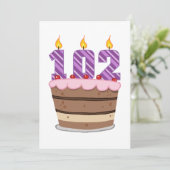 102歳のお誕生日ケーキ カード (スタンド正面)