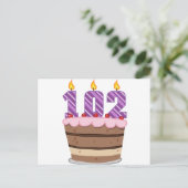 102歳のお誕生日ケーキ ポストカード (スタンド正面)