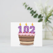 102歳のお誕生日ケーキ ポストカード (スタンド正面)