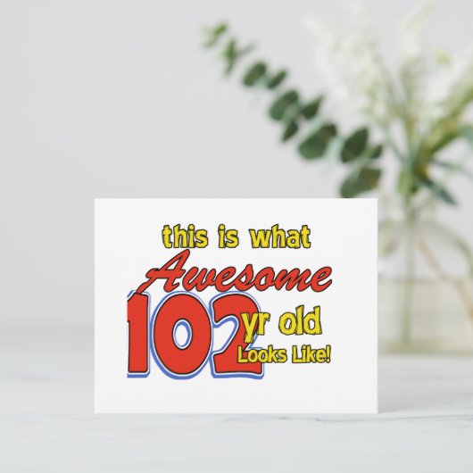 102歳のデザイン ポストカード (スタンド正面)