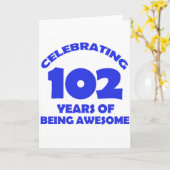 102歳の誕生日のデザイン カード (黄色い花)