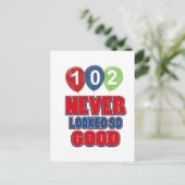 102歳の誕生日デザイン ポストカード (スタンド正面)