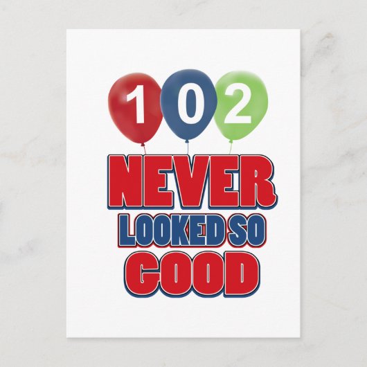 102歳の誕生日デザイン ポストカード (正面)