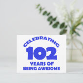 102歳の誕生日デザイン ポストカード (スタンド正面)