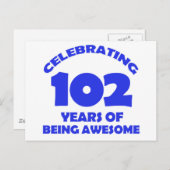 102歳の誕生日デザイン ポストカード (正面/裏面)