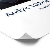 102番目の誕生日フォトカスタムパーティーボードにサインイン ポスター (角)