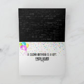 102誕生日ネオンサイン入りレンガ壁 カード (内部)