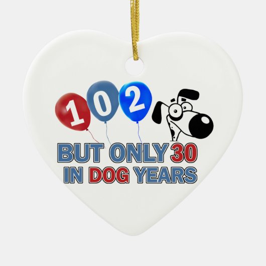 102th歳のデザイン セラミックオーナメント (正面)