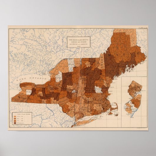 103がん、腫瘍NY、NJ、ニューイングランド ポスター (正面)