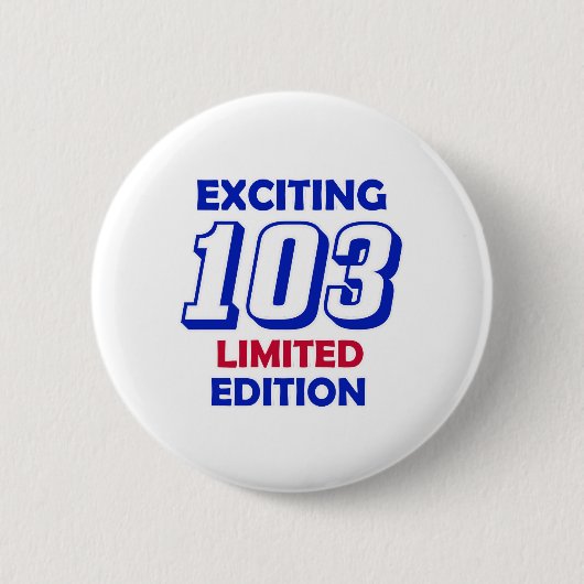 103の誕生日のデザイン 缶バッジ (正面)