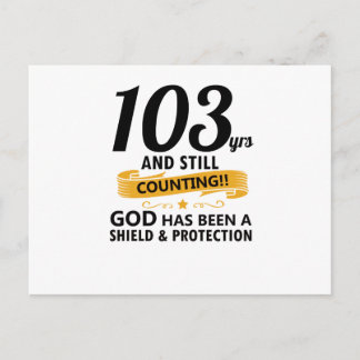 103年と誕生日を数える ポストカード