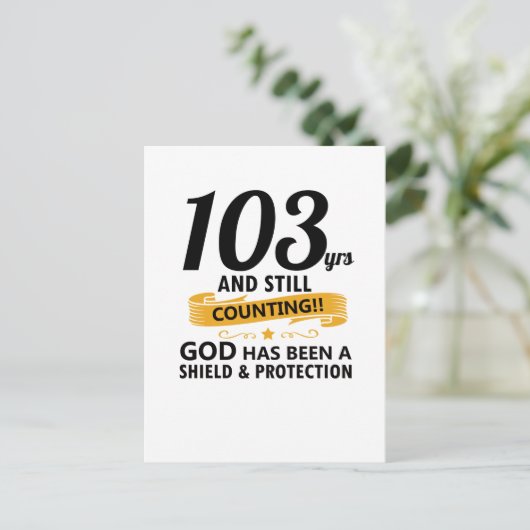 103年と誕生日を数える ポストカード (スタンド正面)
