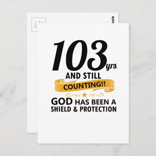 103年と誕生日を数える ポストカード (正面/裏面)