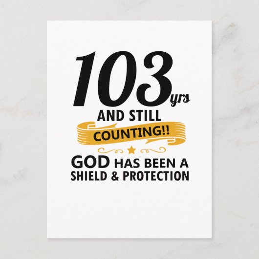 103年と誕生日を数える ポストカード (正面)