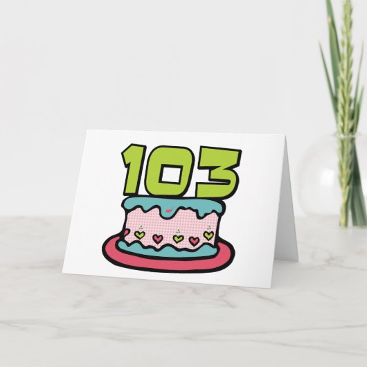 103歳お誕生日ケーキ カード (正面)