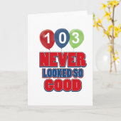 103歳の誕生日のデザイン カード (黄色い花)