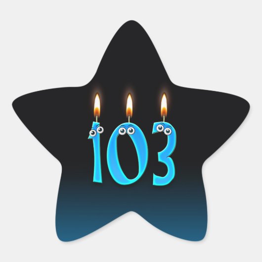 103歳の誕生日キャンドルと目玉 星シール (正面)