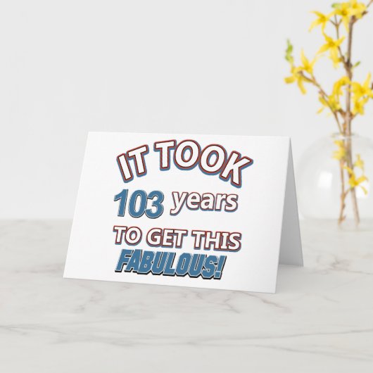 103歳の誕生日デザイン カード (黄色い花)