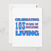 103歳の誕生日デザイン ポストカード (正面/裏面)