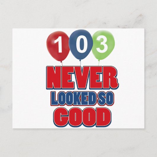 103歳の誕生日デザイン ポストカード (正面)