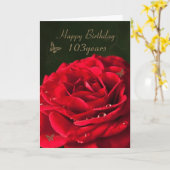 103番目の誕生日カード(クラシック赤のバラ) カード (黄色い花)