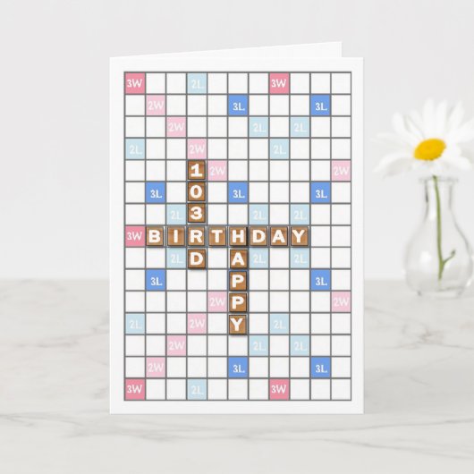 103番目の誕生日、Wordゲームボード カード (小さな植物)