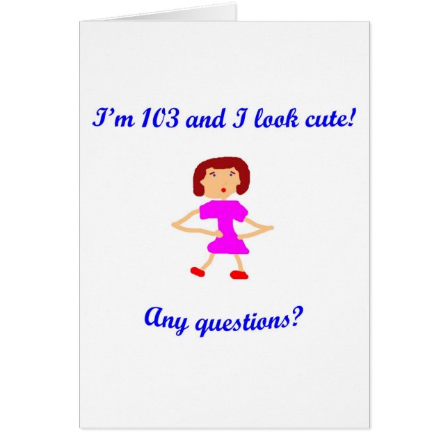 103私は103才であり、かわいく見ます! (正面)