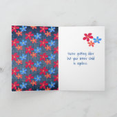 103誕生日スティックガールとデイジーオンデニム カード (内部)