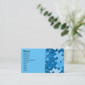 103005-パズルダークライトブルースジグソーパズルピース 名刺 (スタンド正面)