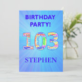 103rd誕生日パーティーの招待状の名前の追加 招待状 (スタンド正面)