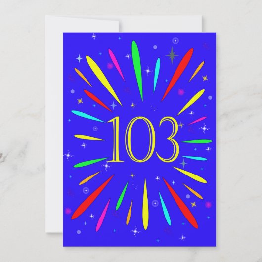 103rd誕生日パーティーの招待状の爆発 招待状 (正面)