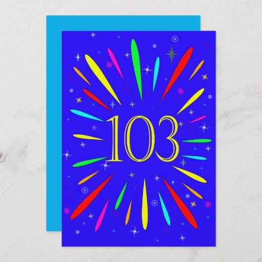 103rd誕生日パーティーの招待状の爆発 招待状 (正面/裏面)